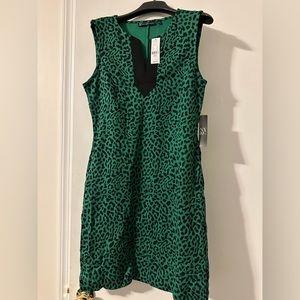 Green & Black Leopard Summer Dress